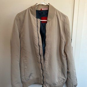 Men's XL (Fits like Large) White/Cream Bomber Jacket